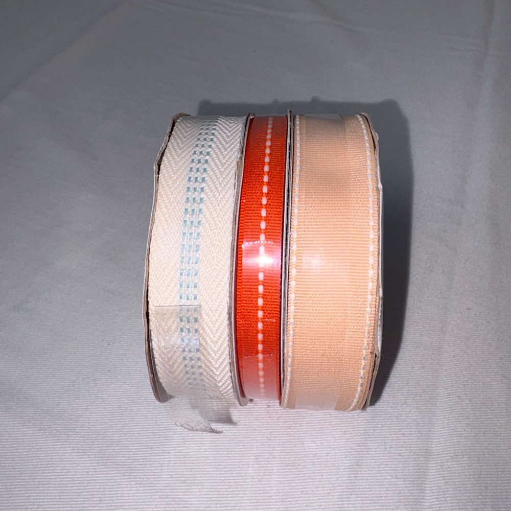 Hearth Hand Magnolia Fabric Ribbon Set 3 Ribbons 7/8in 5yd 1 Ribbon 3/8in 5yd